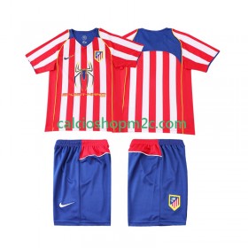 Atlético Madrid 2004 Retro Bambino Maglia Prima 2005 Manica Corta